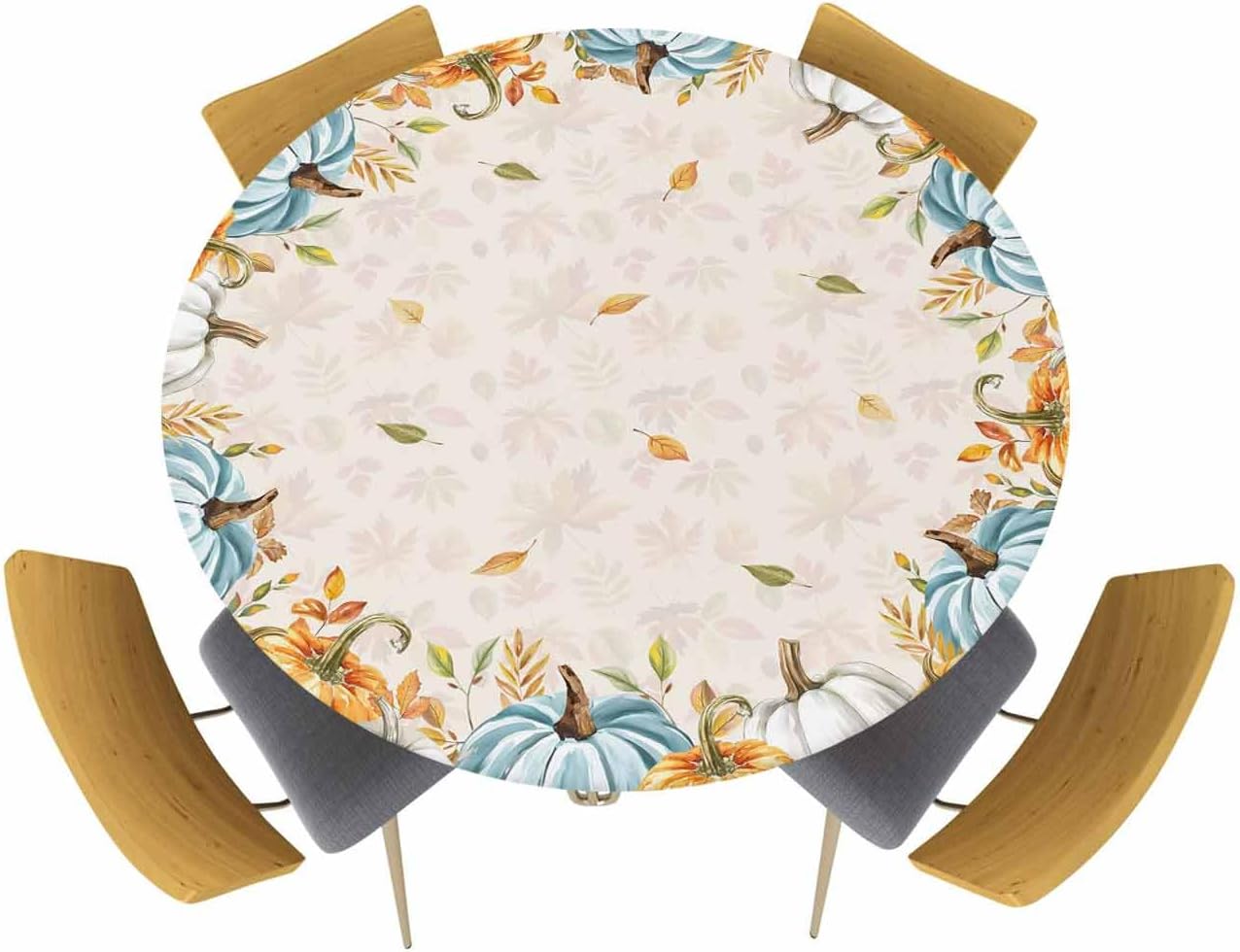 Mantel redondo otoño elástico ajustable 45-54pulg impermeable