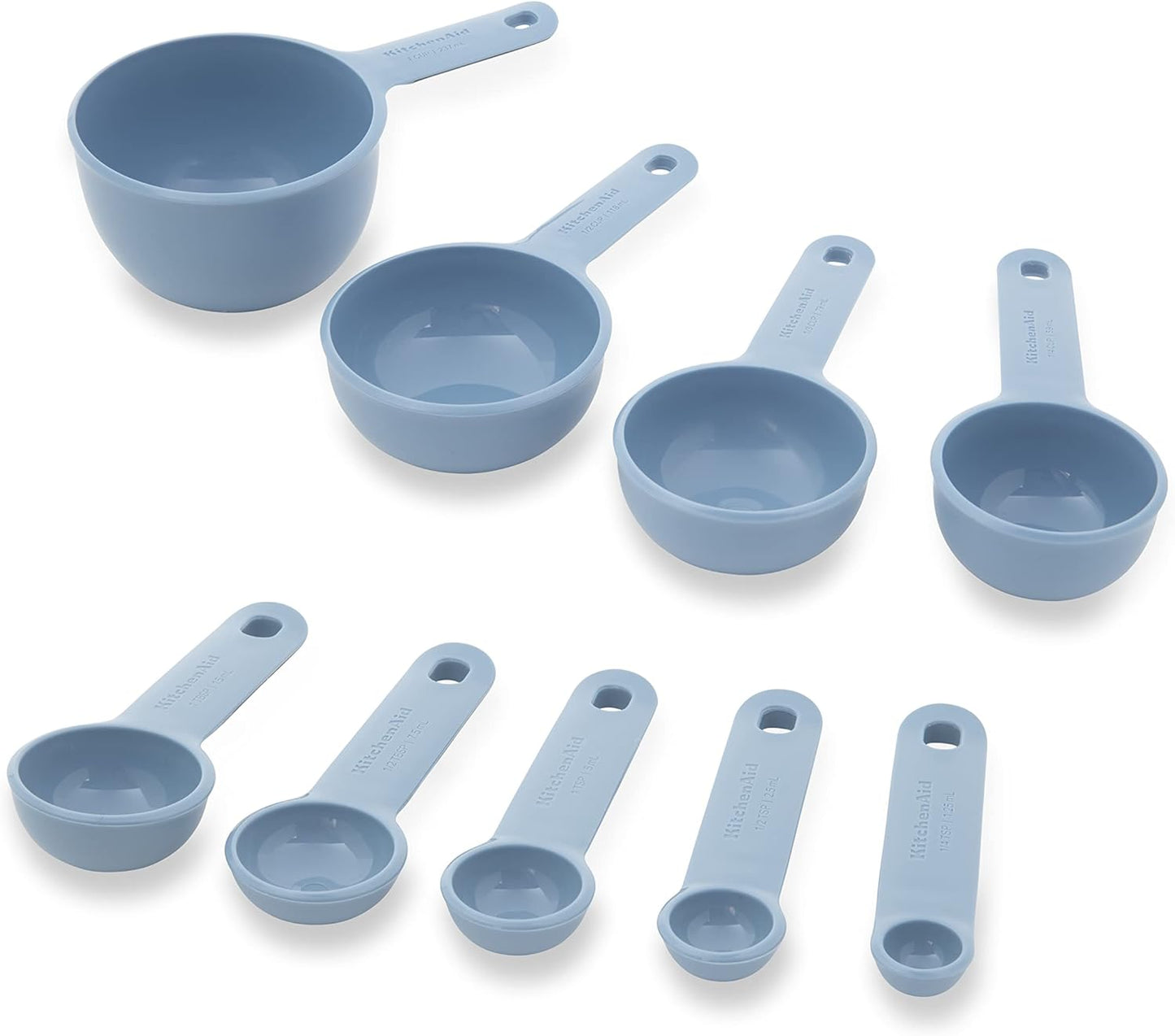 Juego tazas y cucharas medidoras con mango suave
