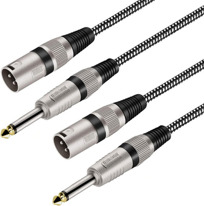 Cable XLR macho a 1/4 pulg TS 6ft paq 2