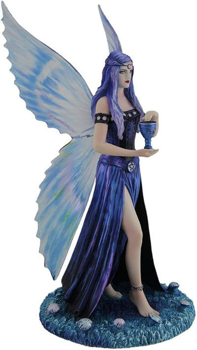 Estatua resina hada mariposa azul 5x10pulg