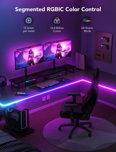 Luces neón RGB para escritorio 16.4ft sincronizan con Razer