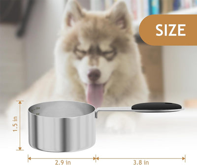 2 Pzas Cuchara Medidora Acero Inox 158ml para Mascotas