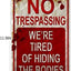 Letrero metal 8x11pulg No Trespassing