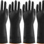 4 Pzas Guantes Goma Negro para Lavado Antiderrap