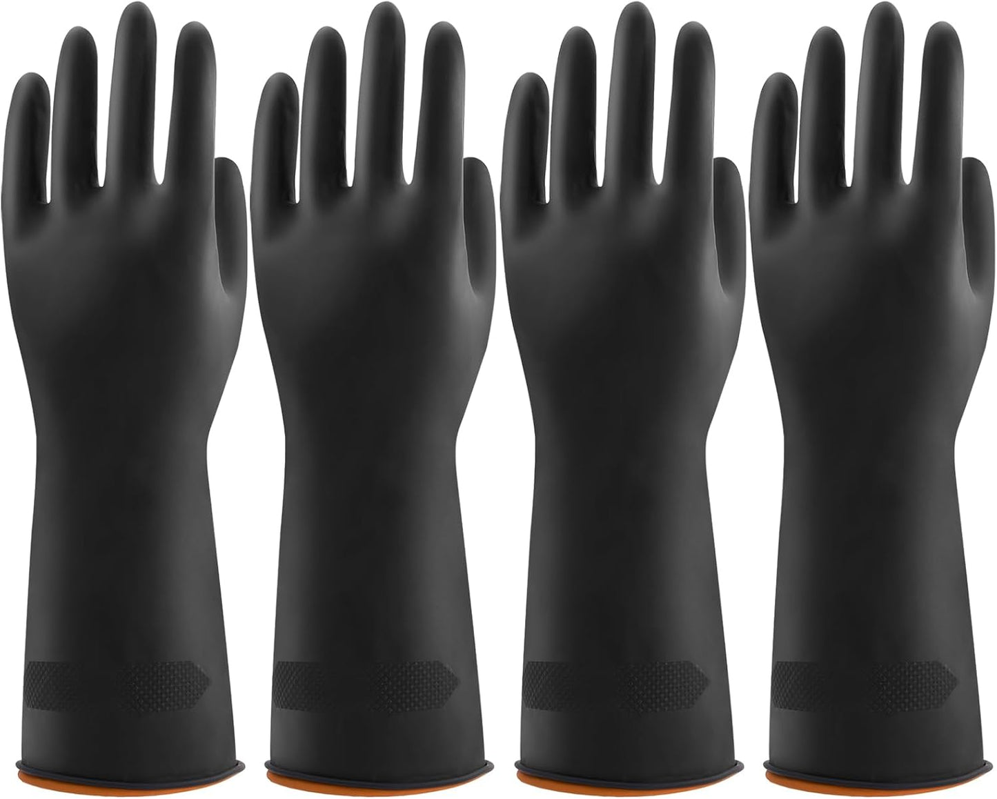 4 Pzas Guantes Goma Negro para Lavado Antiderrap