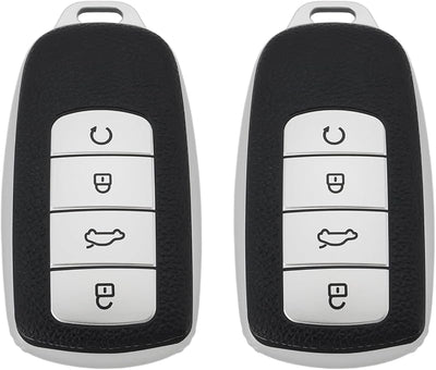 2 Fundas llavero TPU comp Chery Omoda 5 Tiggo 8 Pro plateado