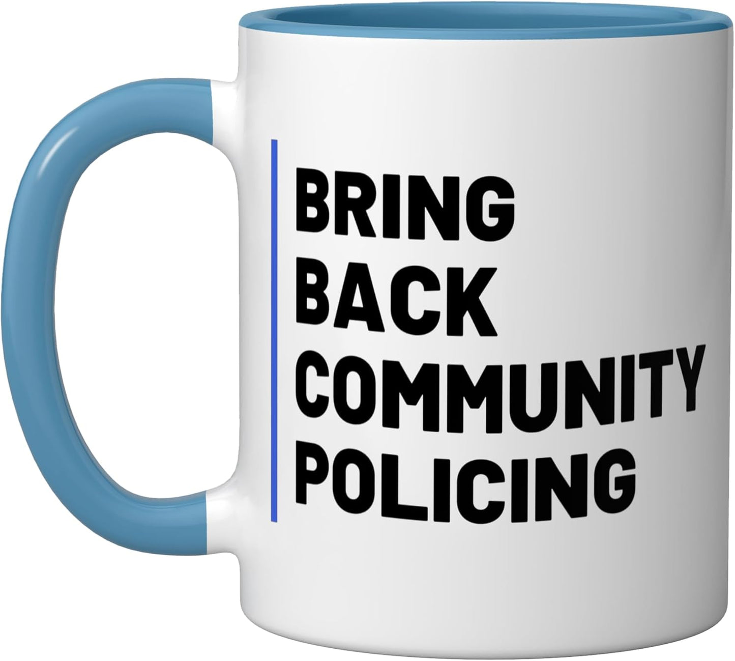Taza Cerámica Policía Comunitaria Azul/Blanco