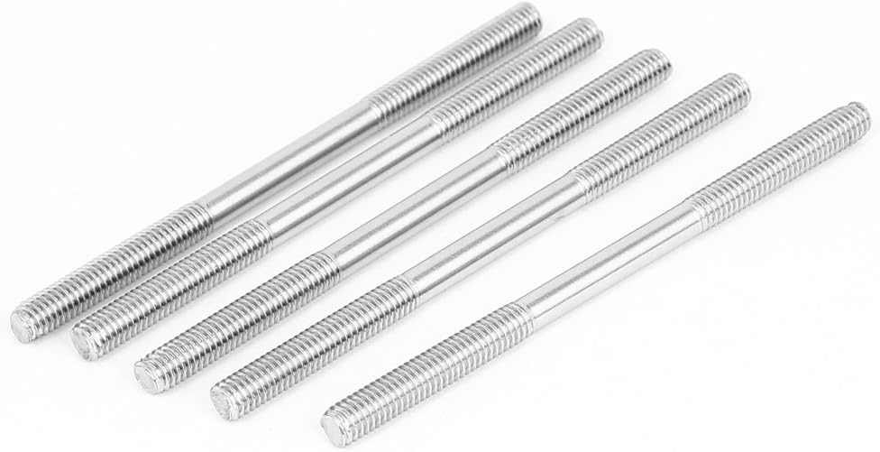 Tornillo acero inox M6x100mm doble extremo 5 pzas