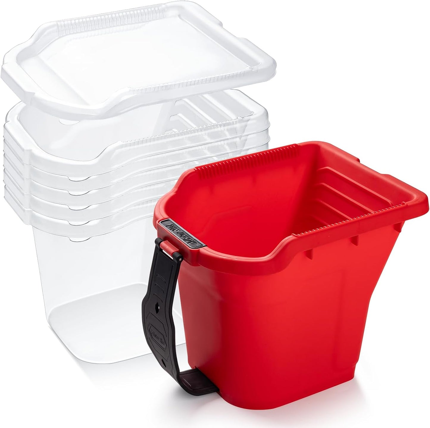 Cubo pintura 4pulg con forro set 7 tapa diseño magnético
