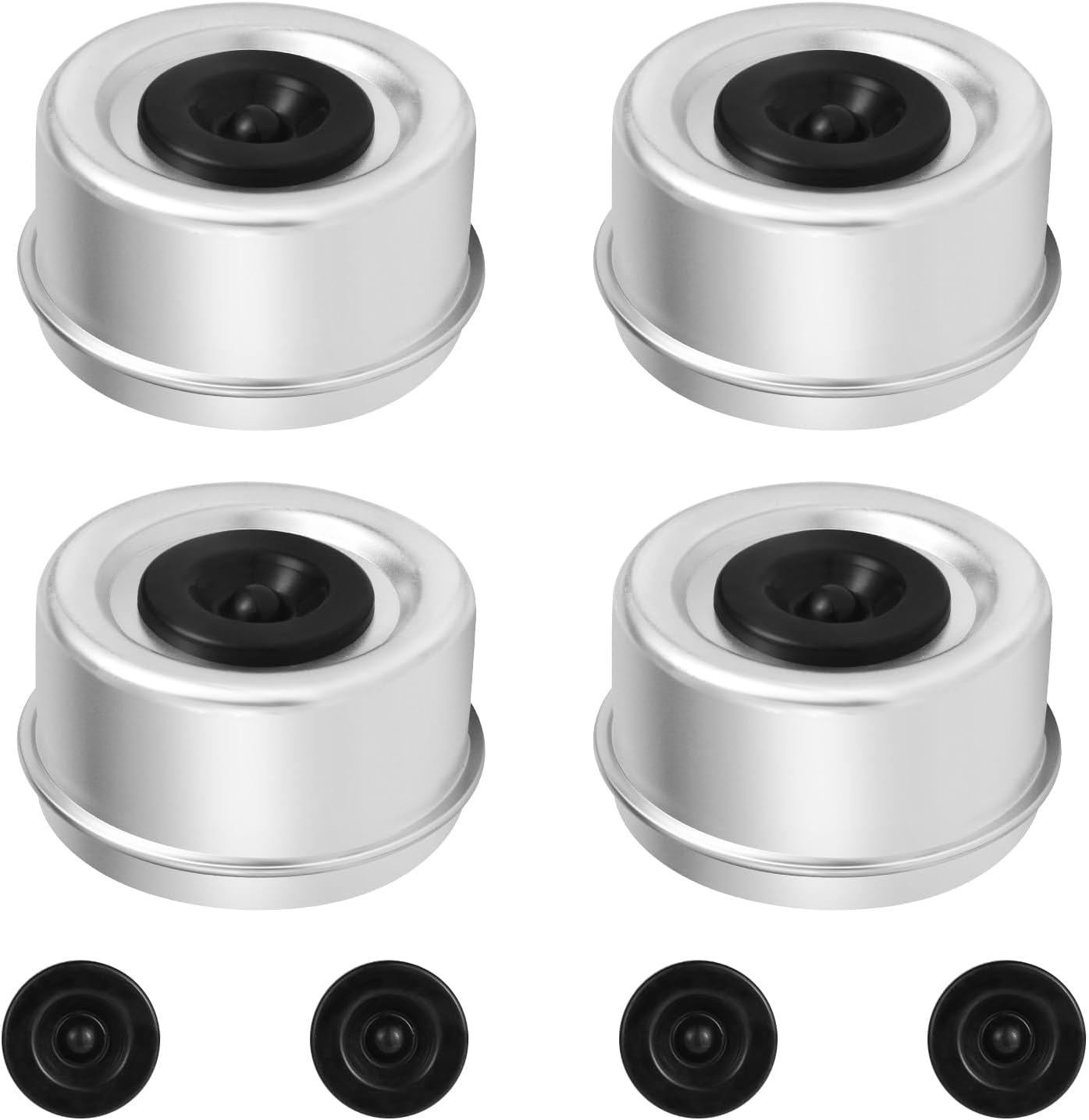4 Pzas Tapa cubo remolque 2.72 con 8 tapones goma
