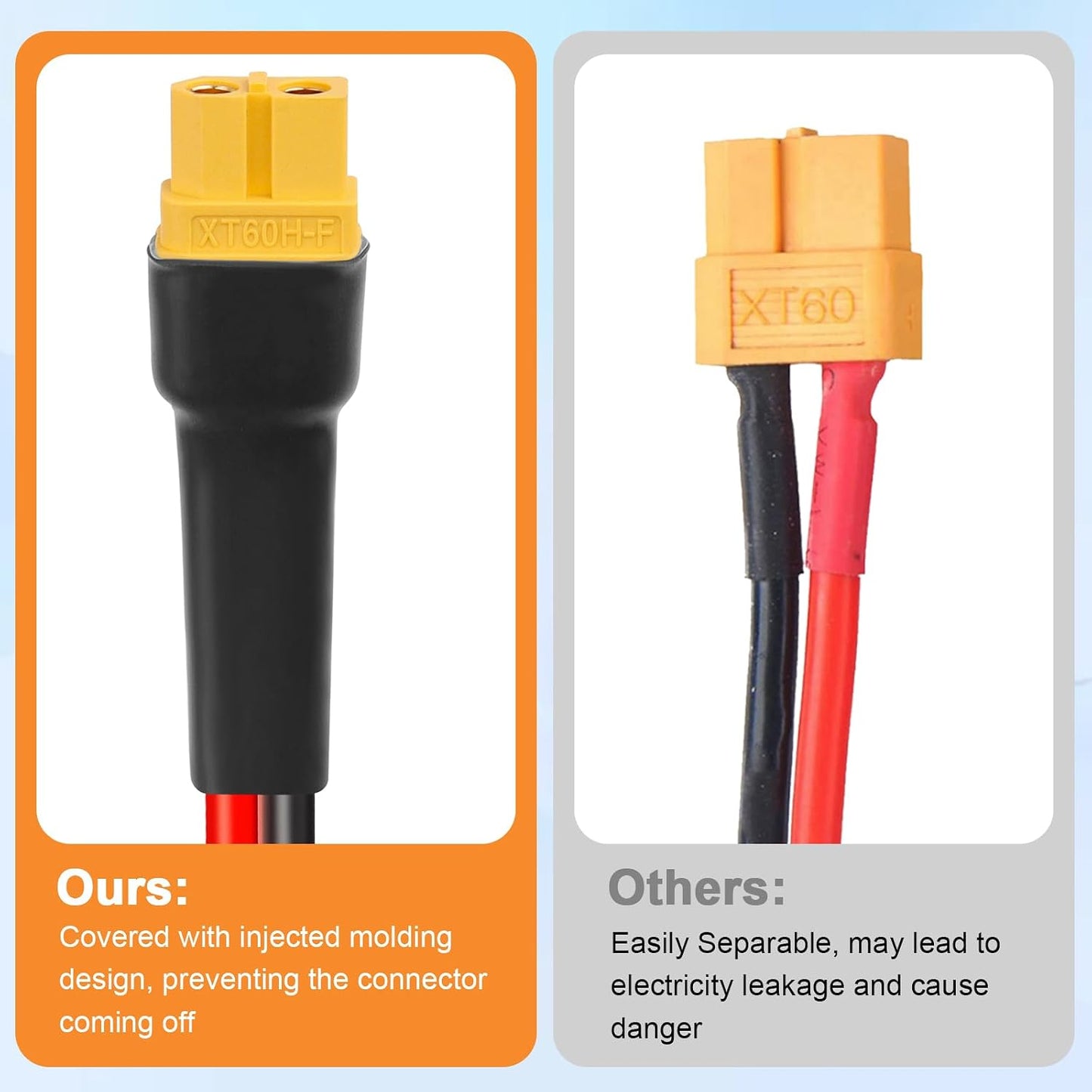 Cable extensión solar XT60 10AWG 35pies hembra a macho