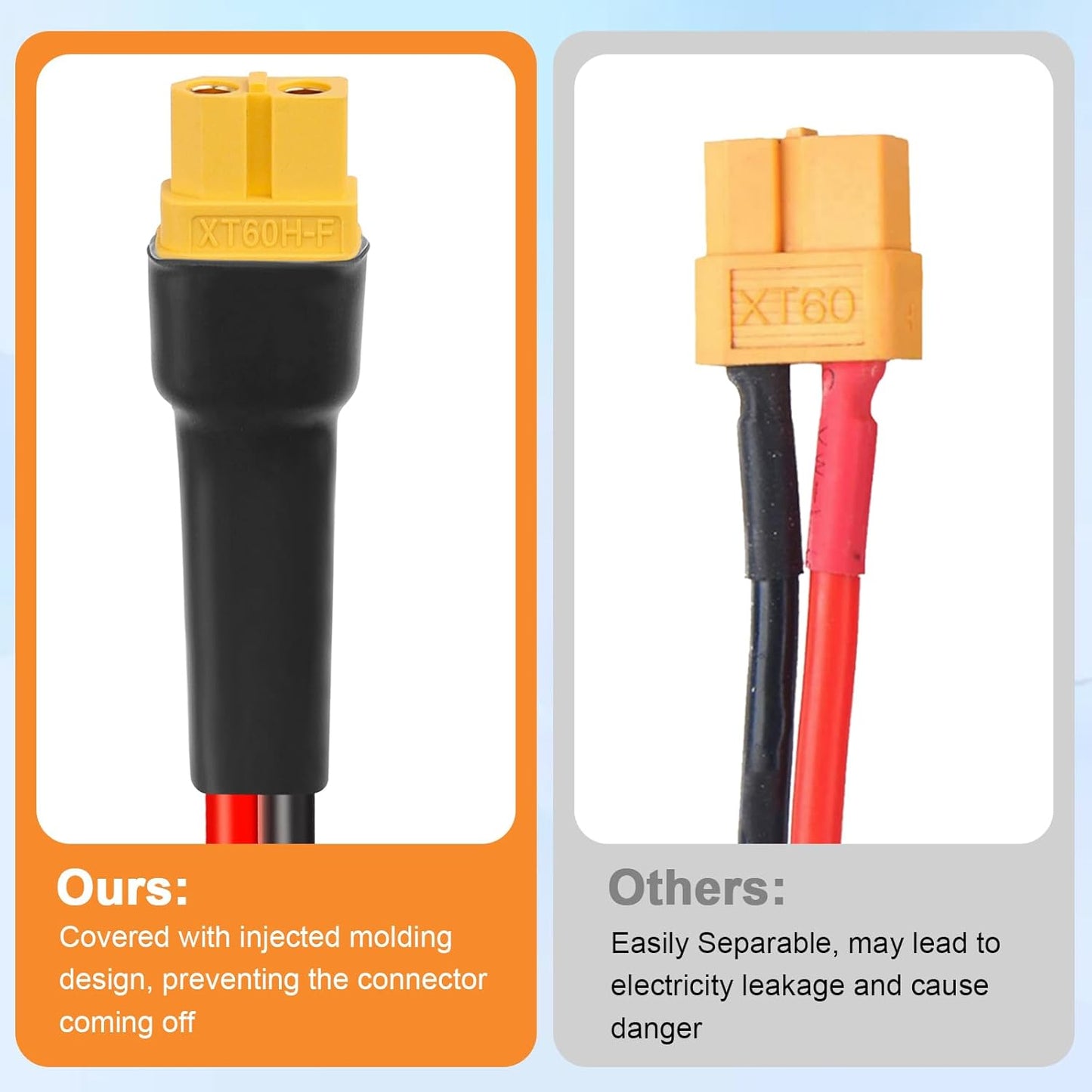 Cable extensión solar XT60 10AWG 10pies hembra a macho