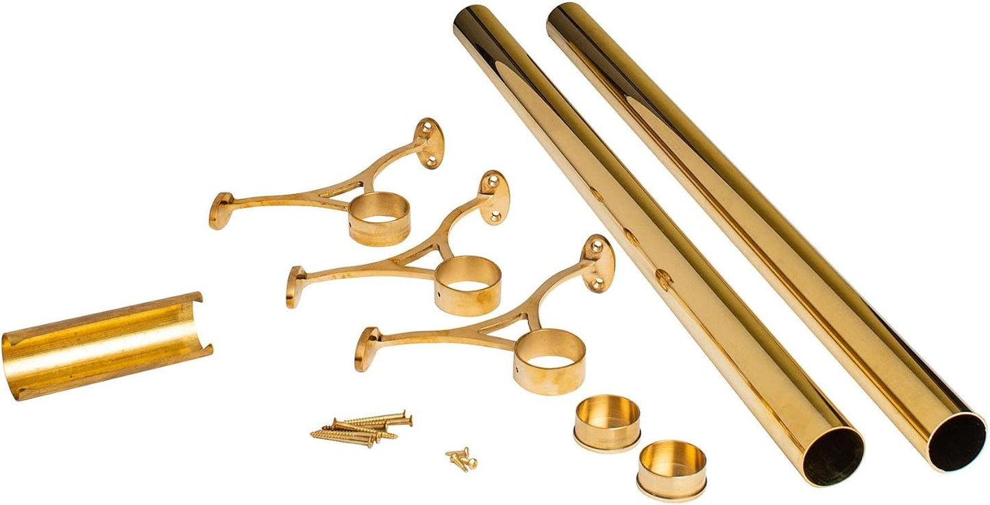Kit riel barra 2pulg x6ft hardware latón