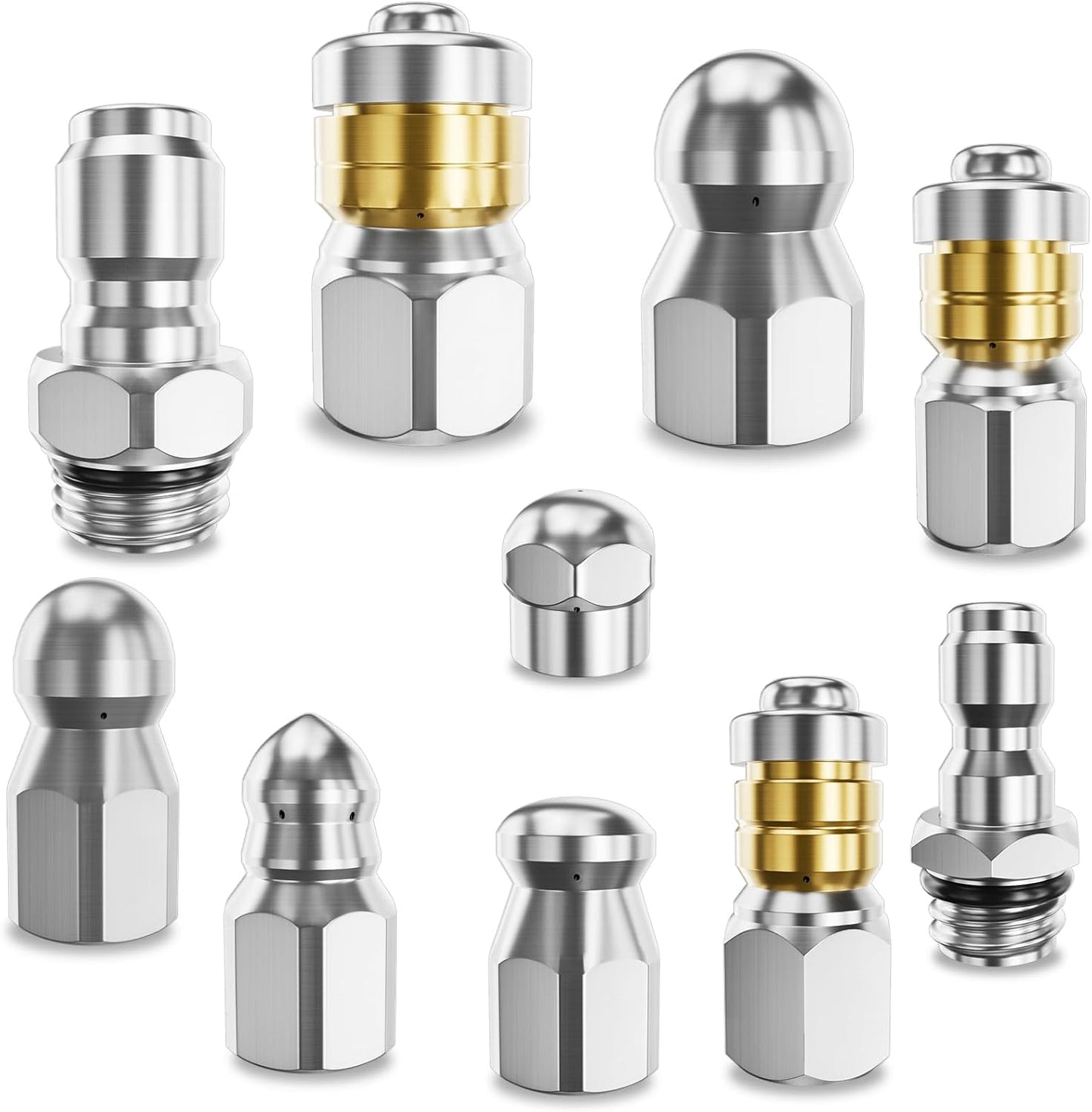 Kit 10 Cabezales Jetter para Lavadora a Presión 5000 PSI