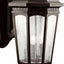 Lámpara pared exterior 26.5pulg 3 luces cristal negro