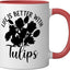 Taza cerámica tulipán para amantes de los tulipanes rojo/blanco