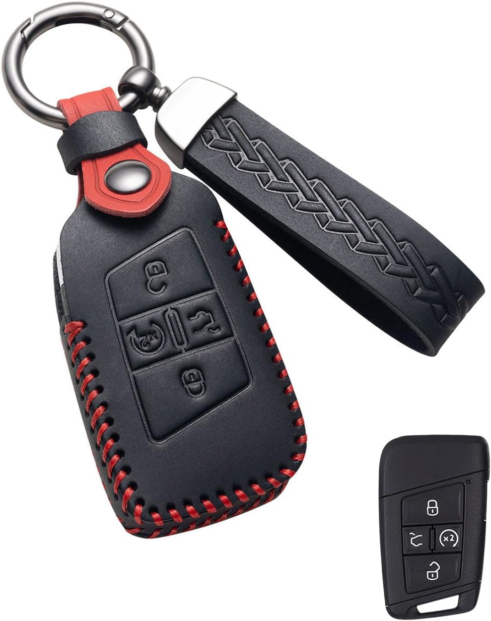 Cubierta llave coche cuero para Volkswagen