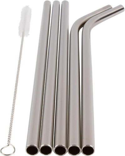 Set 5 Popotes Acero Inox Reutilizables 20oz con Estuche