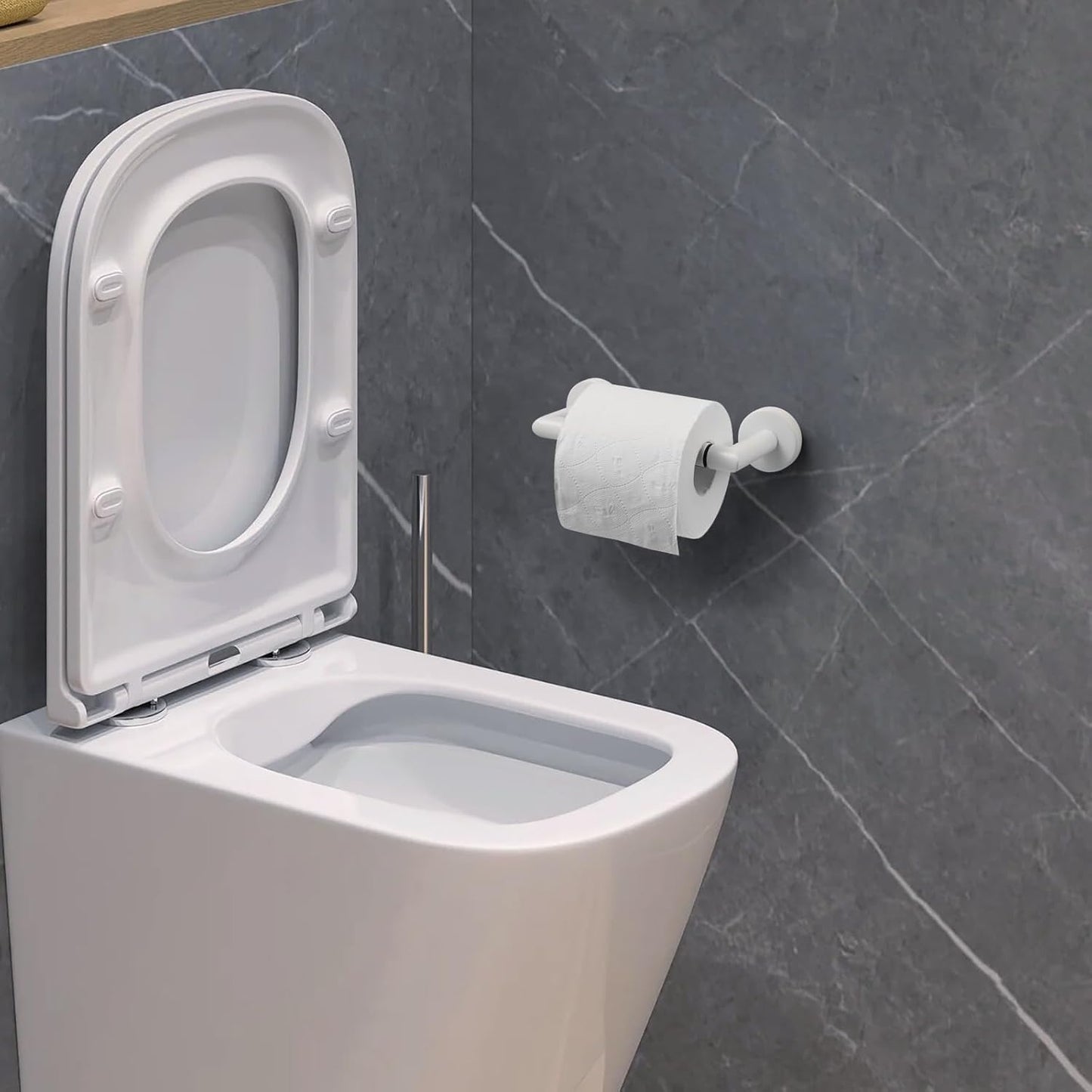 Soporte papel higiénico acero inox blanco moderno