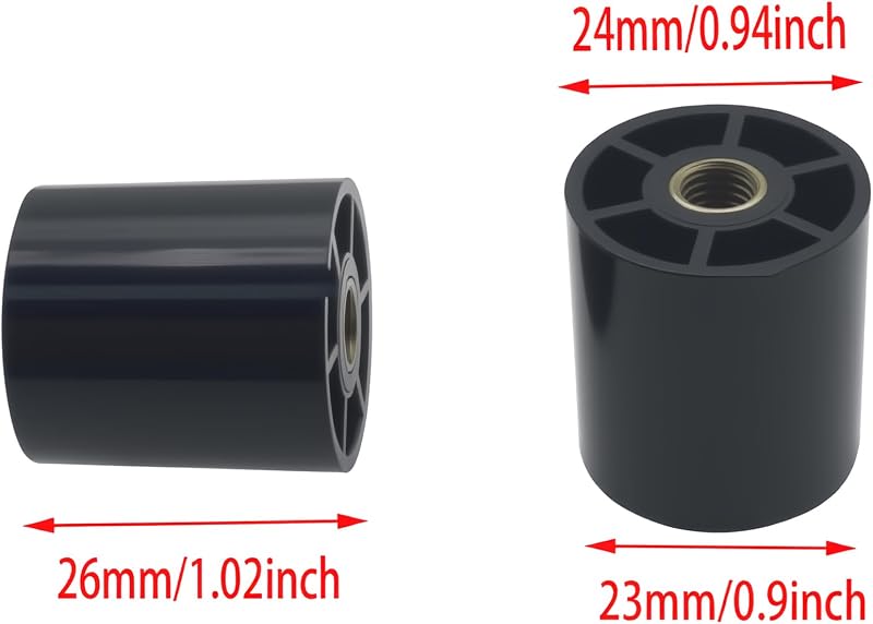 2 Tapas Remates Cilíndricos Lámpara Arpa Negro 1/4-28pulg