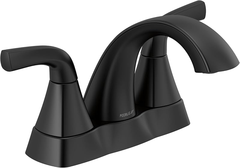 Grifo baño negro mate montaje drenaje metal