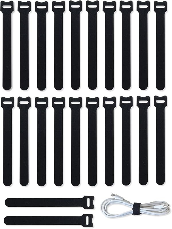50 Bridas 4pulg para Cables Negro Reutilizables Ajustables