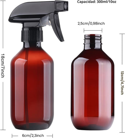 Botellas spray 10oz plástico recargable BPA free boquilla ajustable