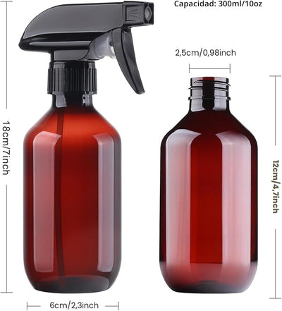 Botellas spray 10oz plástico recargable BPA free boquilla ajustable