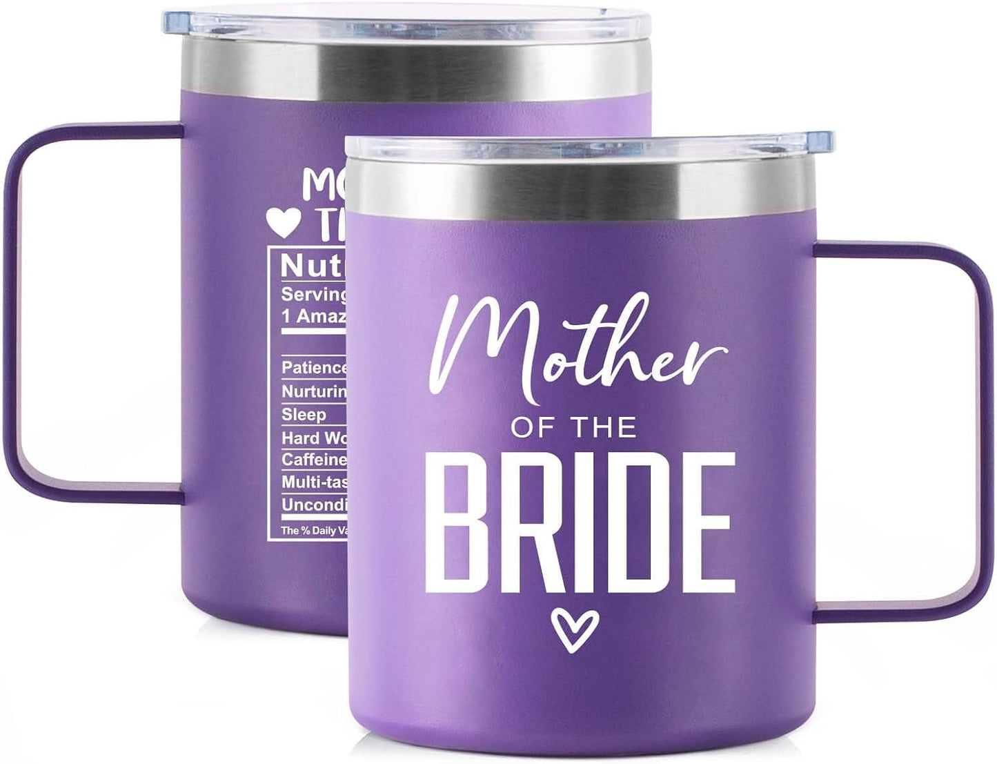 Taza acero inox aislada vacío 12oz para madre novia morado