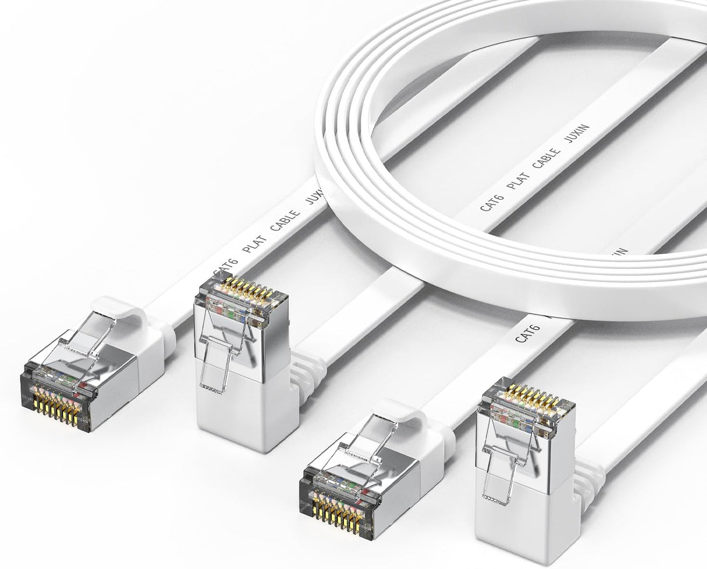 Cable Ethernet Cat6 6ft en ángulo recto 2 Pzas