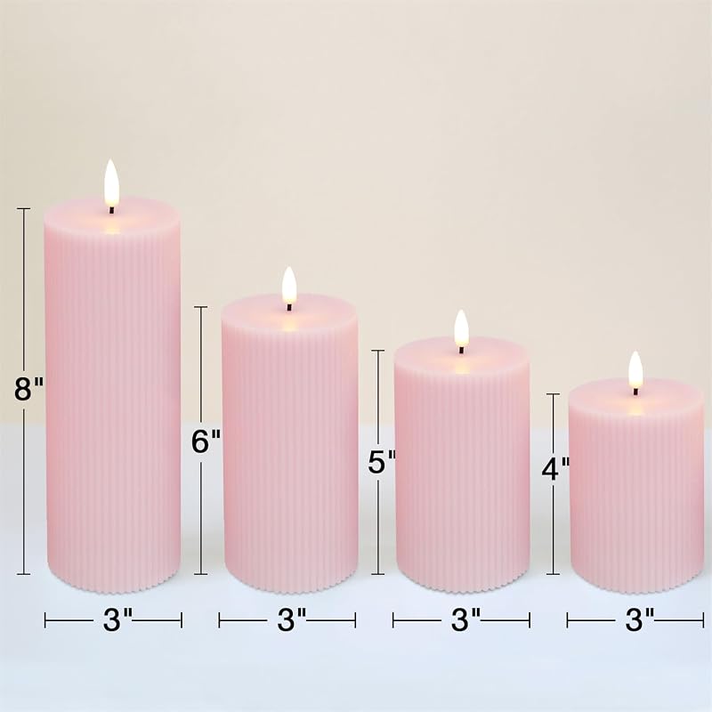 Velas LED sin llama con control remoto set 4 3" 4-8"