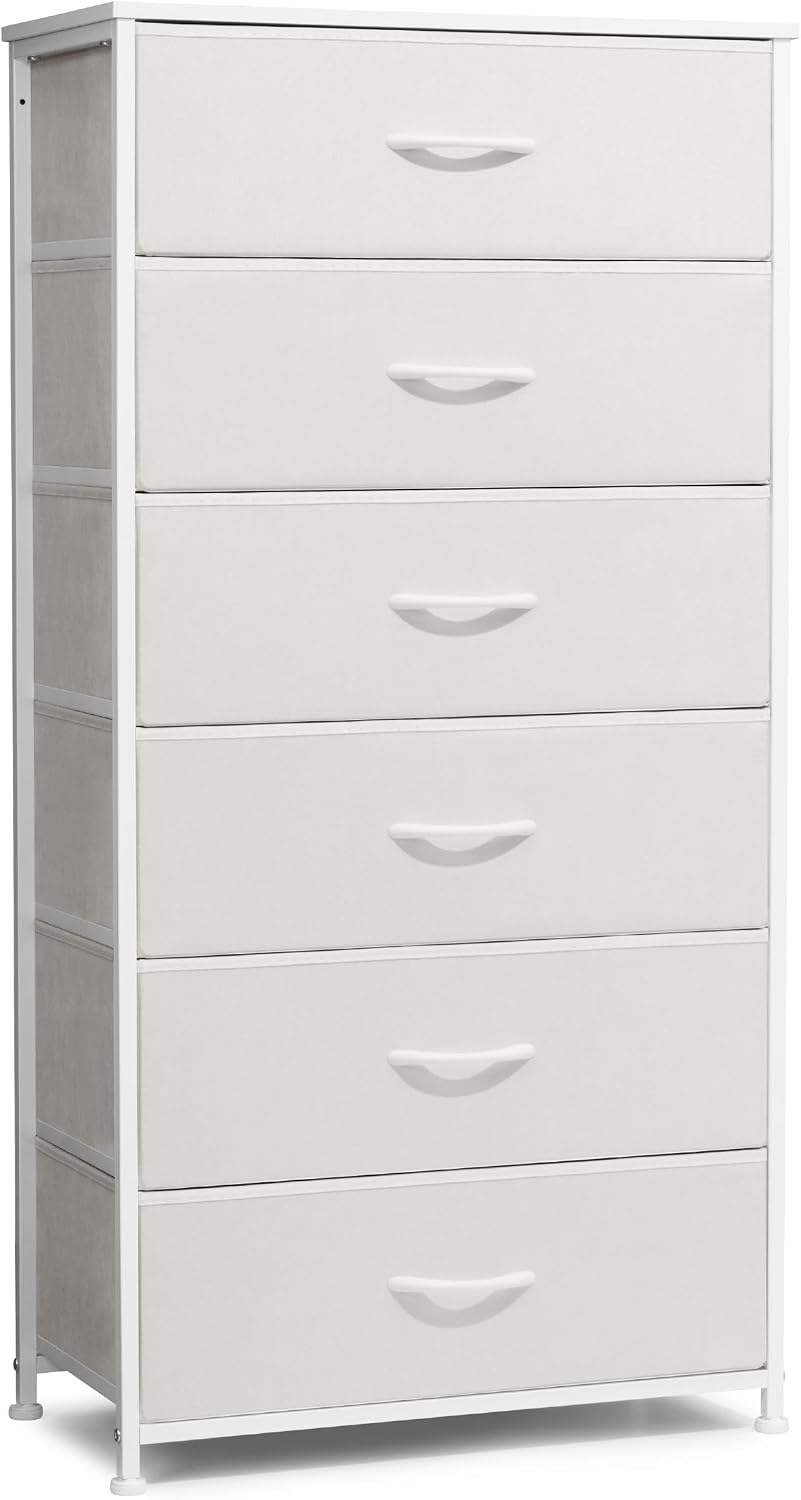 Cómoda dormitorio 6 cajones blancas organizadora