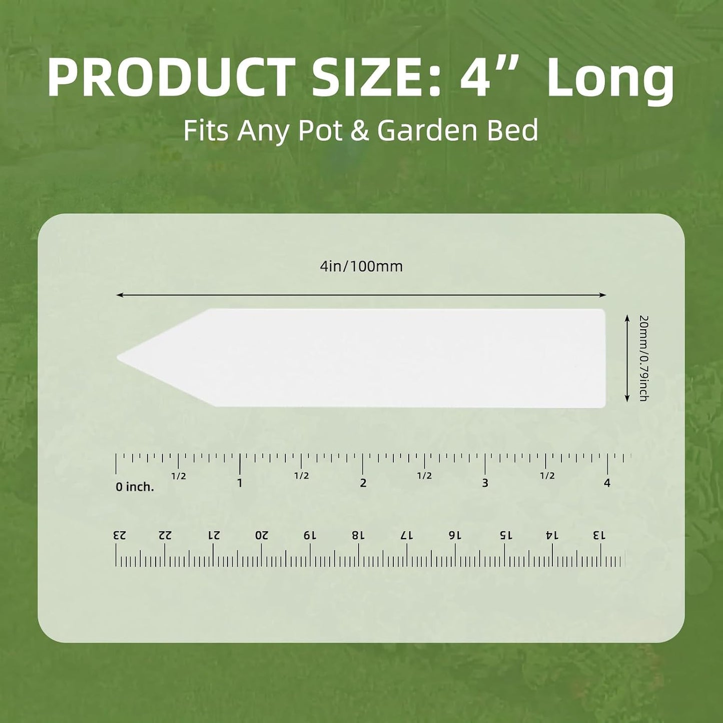 1000 Etiquetas Plástico Jardín 4" para Plantas