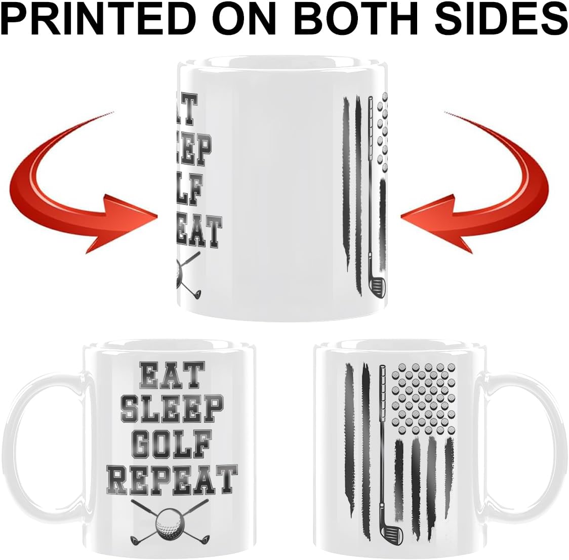 Taza café golfista cerámica con asa regalo cumpleaños hombre