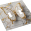 Placa interruptor decorativa mariposa mármol dorado doble toggle