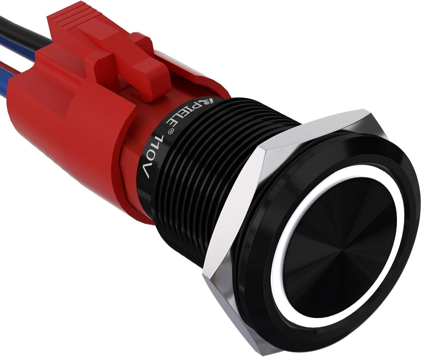 Interruptor botón pestillo 0.748pulg 110-220V LED