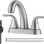 Grifo baño centerset 4" 2 manijas tapón drenaje pop-up