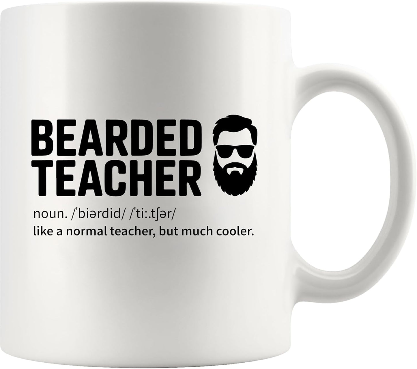 Taza Cerámica Profesor con Barba Regalo Día del Profesor Blanco