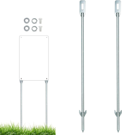 2 Estacas Metal para Letreros 16.5" Soporte Plantas