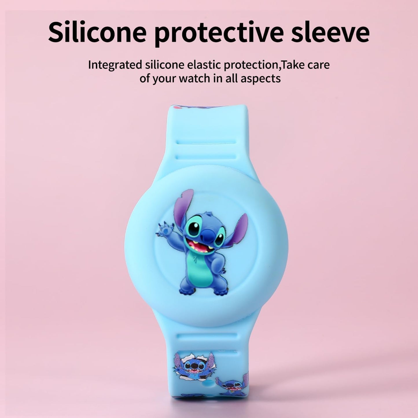 Pulsera Airtag para niños ajustable suave impermeable azul