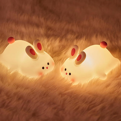 Luz nocturna conejo silicona recargable led para niños