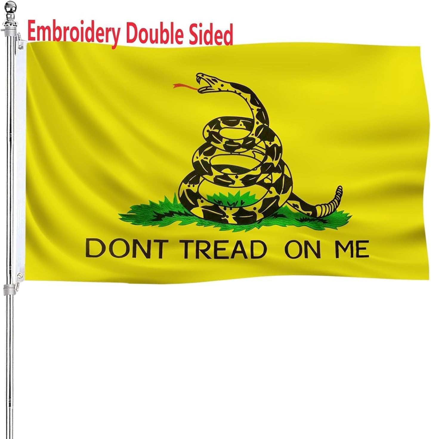 Bandera Gadsden 3x5pulg poliéster 340D con ojales metal
