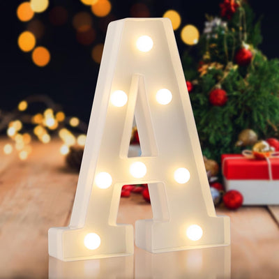 Letras LED blancas con batería para fiestas y decoración