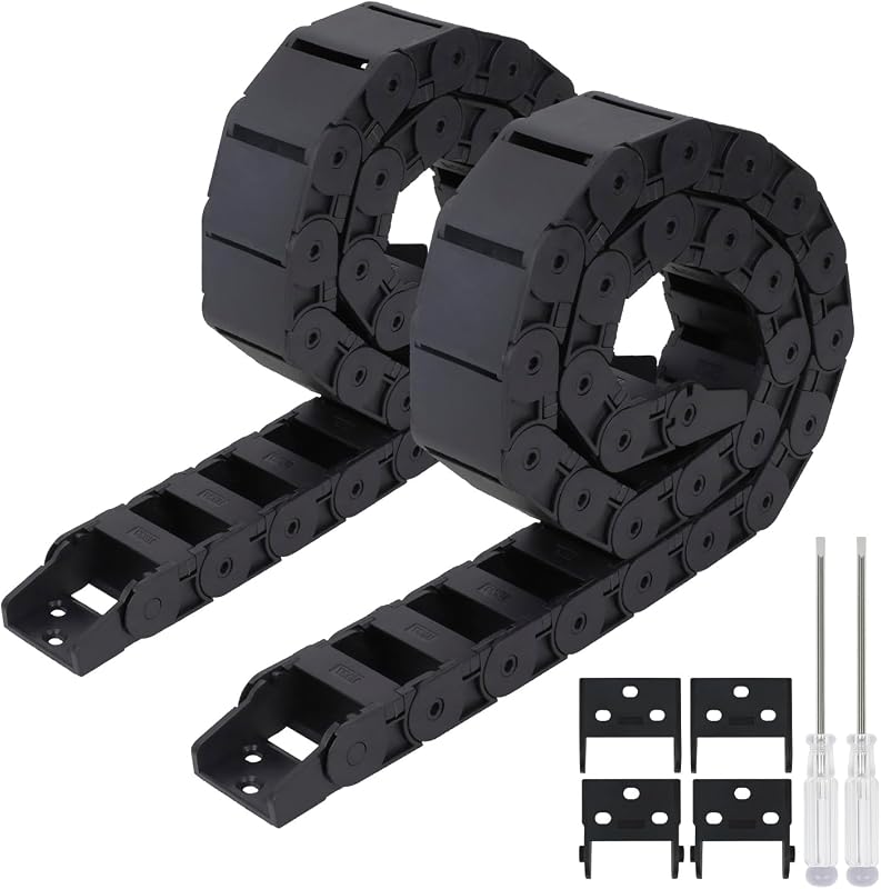 2 Cadena arrastre plástico negro 18x37mm 1m para CNC