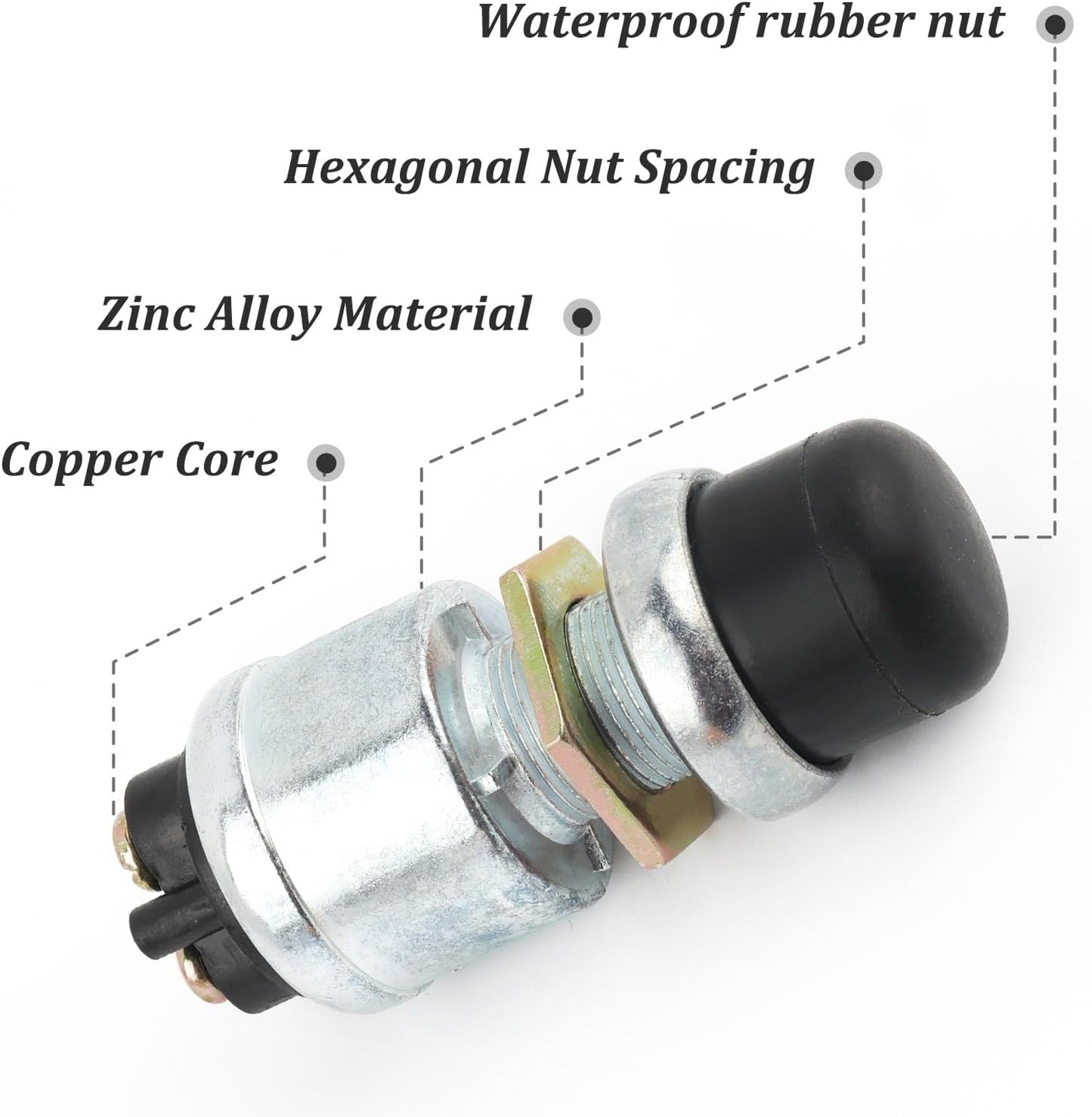 Interruptor botón 12V 50A impermeable para arranque motor