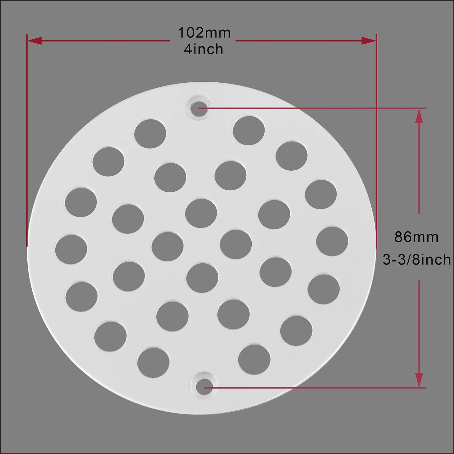 Colador ducha atornillado 4pulg tapa drenaje piso blanco