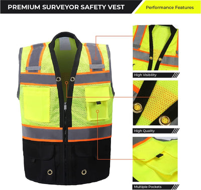 Chaleco seguridad alta visibilidad con correas reflectantes