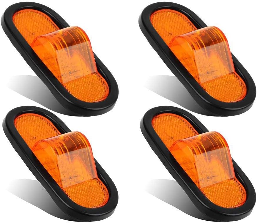 4 Luces Marcador Ámbar 6" 24 LED Camión Semirremolque