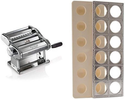Máquina pasta acero inox con cortador y prensa ravioles