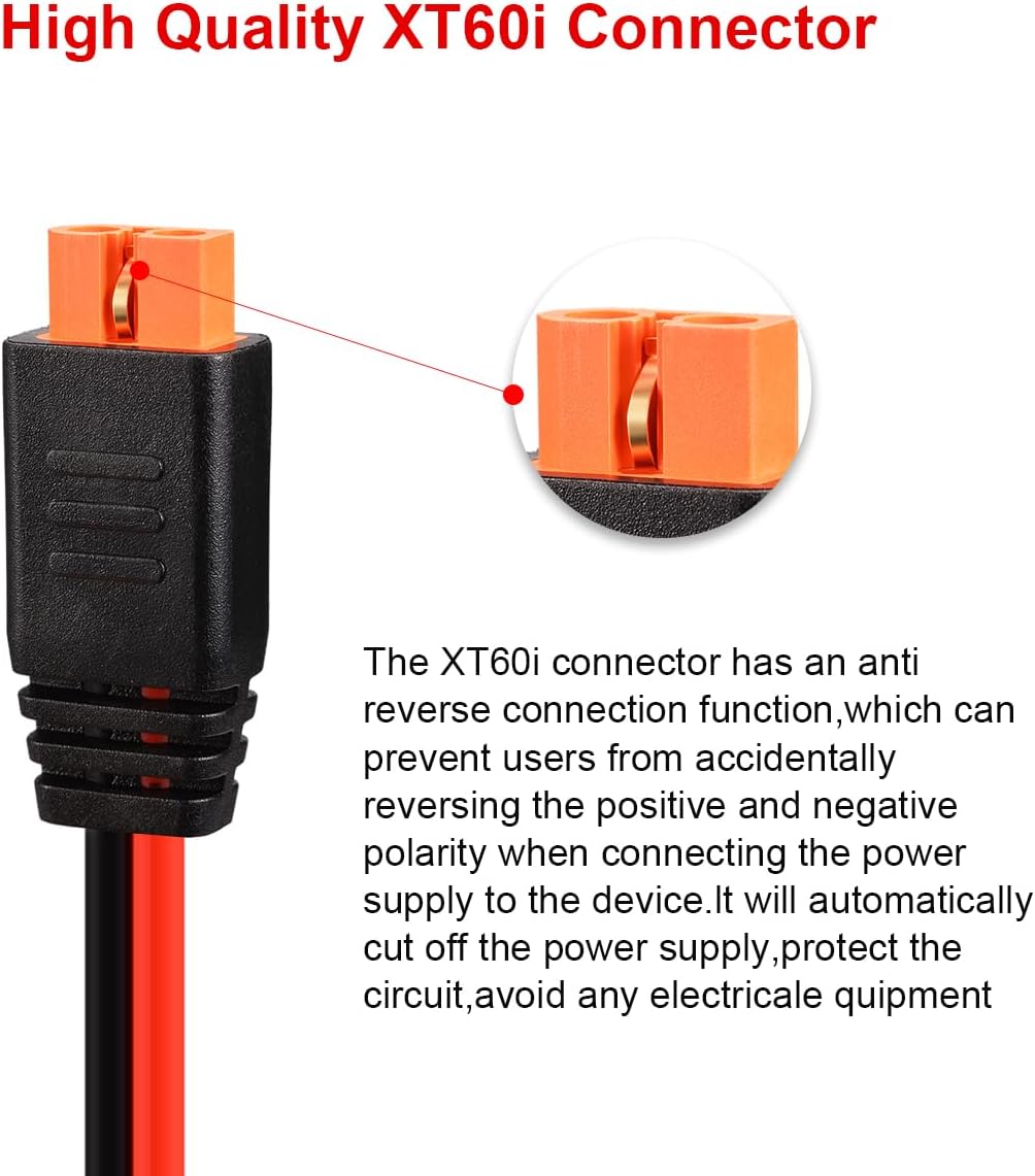 Cable carga solar XT60i 10AWG para estación energía River 600